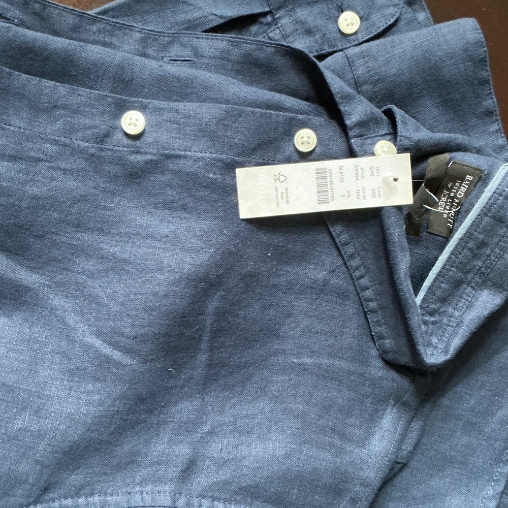 J.Crew Navy Baird McNutt Irish Linen Shirt